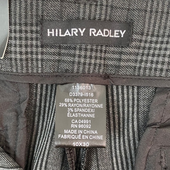 NEW Hilary Radley Gray Plaid Dress Pants Straight Leg Trousers - Picture 12 of 13